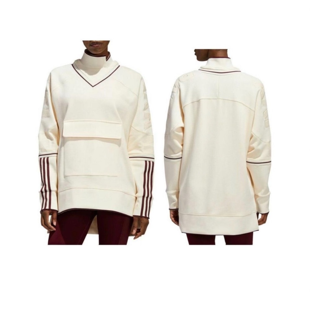 Adidas X Ivy Park Ecru Tint/Maroon L Mock Neck (L) Sweatshirt/Hoodie